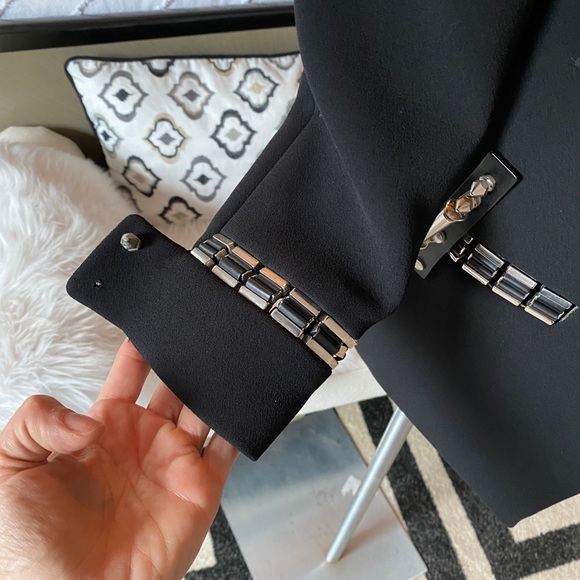 Anthony Vaccarello Black Long Embellished Blazer 4 - Picture 10 of 11